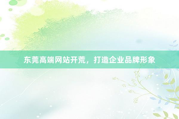 东莞高端网站开荒，打造企业品牌形象