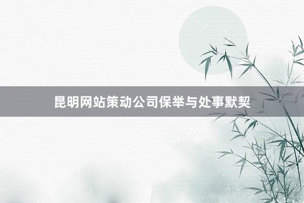 昆明网站策动公司保举与处事默契